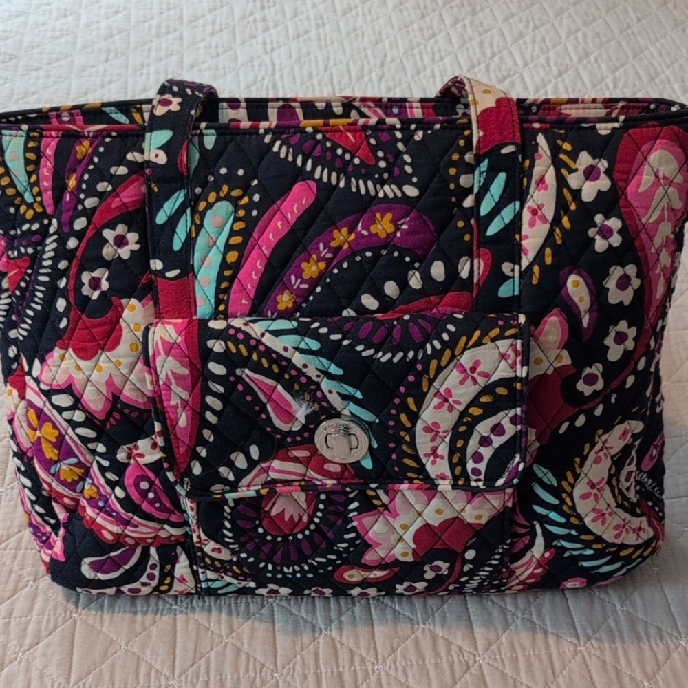 Vera Bradley Vibrant Paisley Quilted Tote Bag